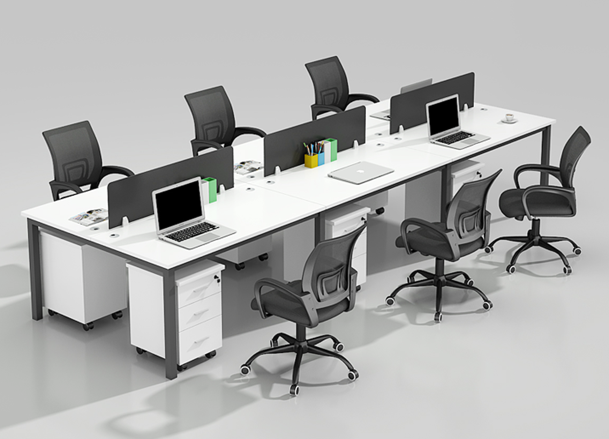 简约现代职员办公桌2/4/6/8人位电脑桌员工办工桌椅组合办公家具-阿里巴巴